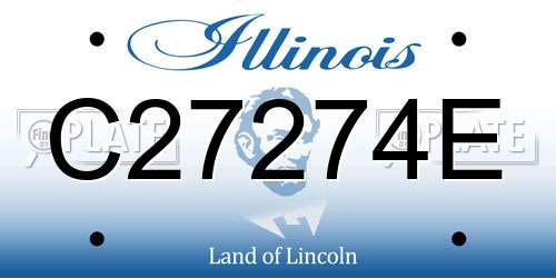 C27274E Illinois License Plate
