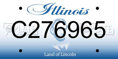 C276965 Illinois License Plate