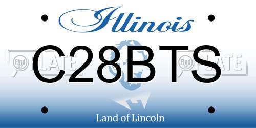 C28BTS Illinois License Plate
