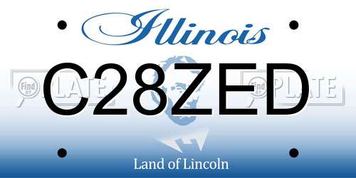 C28ZED Illinois License Plate