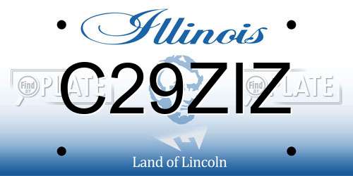 C29ZIZ Illinois License Plate