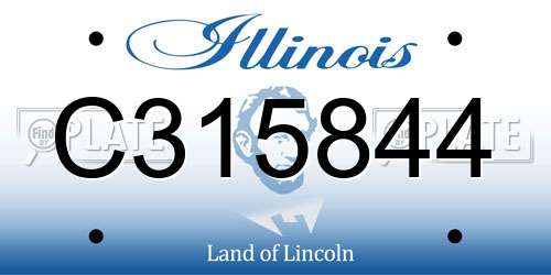 C315844 Illinois License Plate