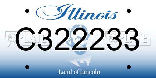 C322233 Illinois License Plate