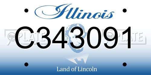 C343091 Illinois License Plate