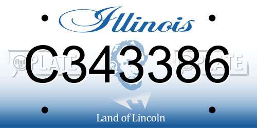 C343386 Illinois License Plate
