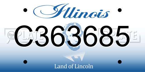 C363685 Illinois License Plate