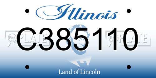 C385110 Illinois License Plate