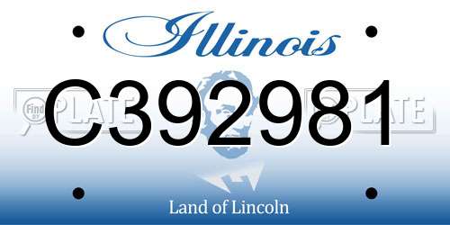 C392981 Illinois License Plate