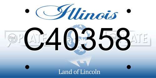 C40358 Illinois License Plate