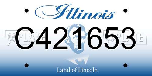 C421653 Illinois License Plate