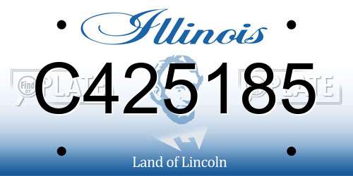 C425185 Illinois License Plate