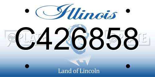 C426858 Illinois License Plate