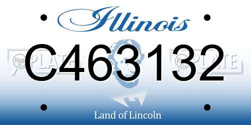 C463132 Illinois License Plate