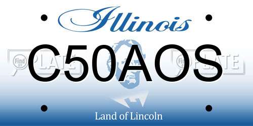 C50AOS Illinois License Plate