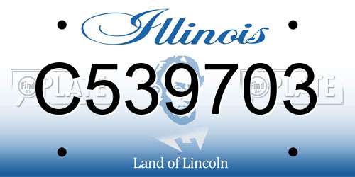 C539703 Illinois License Plate