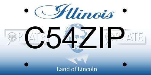 C54ZIP Illinois License Plate