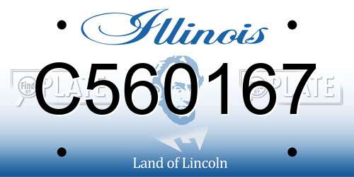 C560167 Illinois License Plate