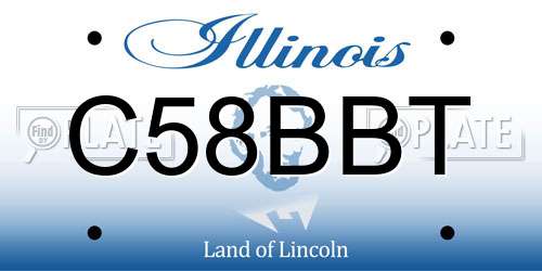 C58BBT Illinois License Plate