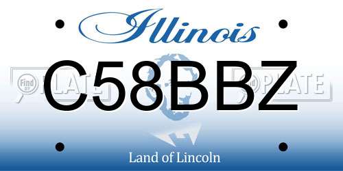 C58BBZ Illinois License Plate