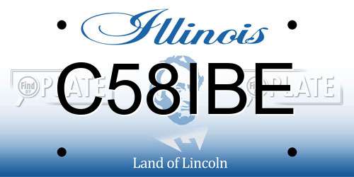 C58IBE Illinois License Plate