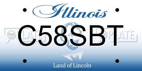 C58SBT Illinois License Plate