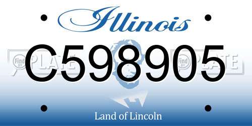 C598905 Illinois License Plate