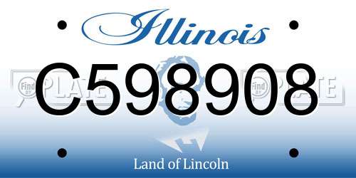 C598908 Illinois License Plate