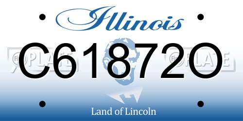 C61872O Illinois License Plate