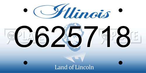 C625718 Illinois License Plate