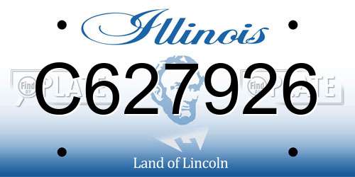 C627926 Illinois License Plate