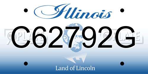 C62792G Illinois License Plate