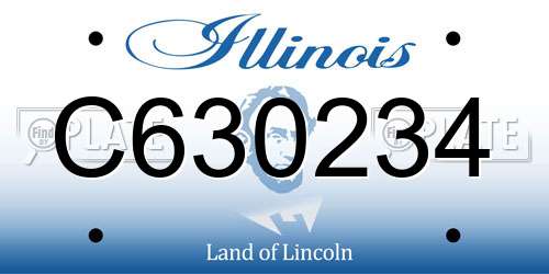 C630234 Illinois License Plate