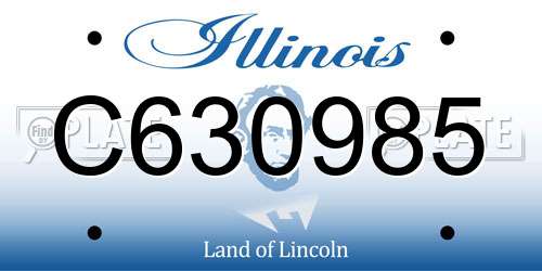 C630985 Illinois License Plate