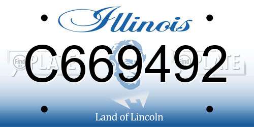 C669492 Illinois License Plate