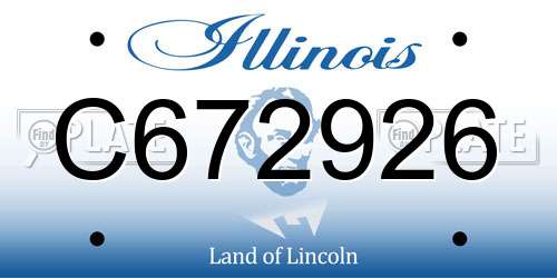 C672926 Illinois License Plate