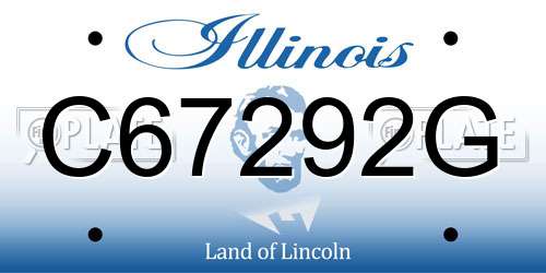 C67292G Illinois License Plate