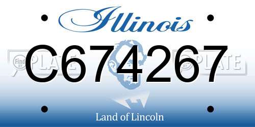 C674267 Illinois License Plate