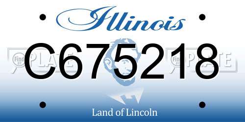 C675218 Illinois License Plate