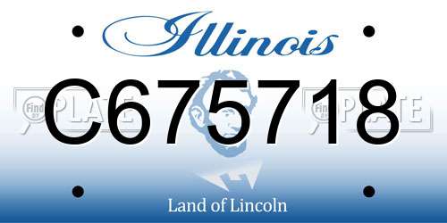 C675718 Illinois License Plate