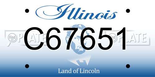 C67651 Illinois License Plate