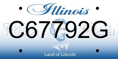 C67792G Illinois License Plate