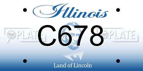 C678 Illinois License Plate