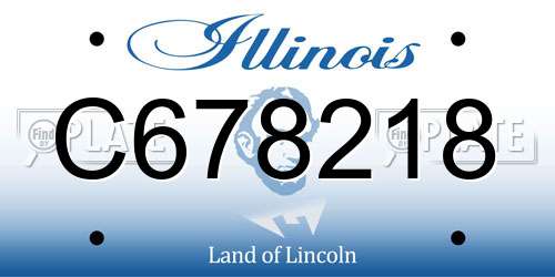 C678218 Illinois License Plate