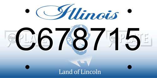 C678715 Illinois License Plate