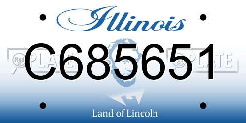 C685651 Illinois License Plate
