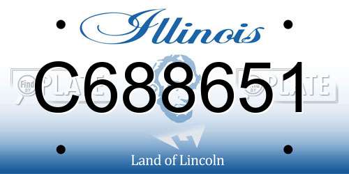 C688651 Illinois License Plate