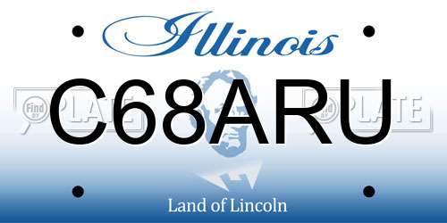 C68ARU Illinois License Plate