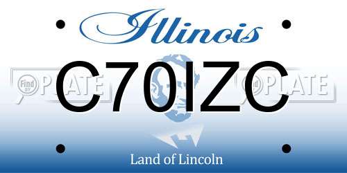 C70IZC Illinois License Plate