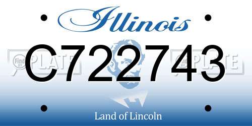 C722743 Illinois License Plate