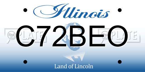 C72BEO Illinois License Plate